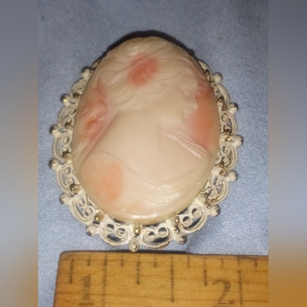 Vintage Lovely Cameo Brooch Pendant - Picture 3 of 8